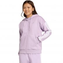 Damen adidas Essentials 3-Streifen Fleece-Hoodie mit durchgehendem Reißverschluss Lila JY3080