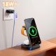 9. Joyroom JR-W15 Wireless Charger 3-in-1 Ladestation mit MagSafe - Schwarz