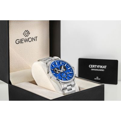 7. Giewont Herrenuhr Chronograph Saphir Silber Blau GW4580-B3