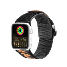 Dux Ducis Strap (Outdoor-Version) Apple Watch Ultra Strap, SE, 9, 8, 7, 6, 5, 4, 3, 2, 1 (49, 45, 44, 42 mm) Nylonband-Armband Schwarz und Orange