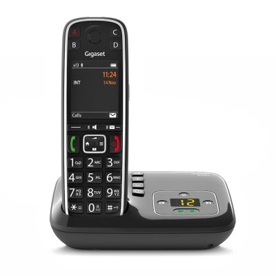 Gigaset E720A Analog/DECT-Telefon mit Anrufername und -ID, Schwarz
