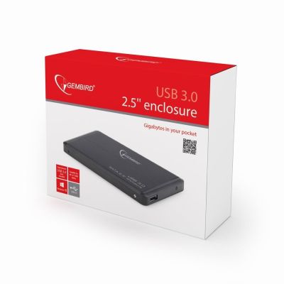 3. Festplattengehäuse GEMBIRD EE2-U3S-2 (2,5"; USB 3.0; Aluminium; schwarz)