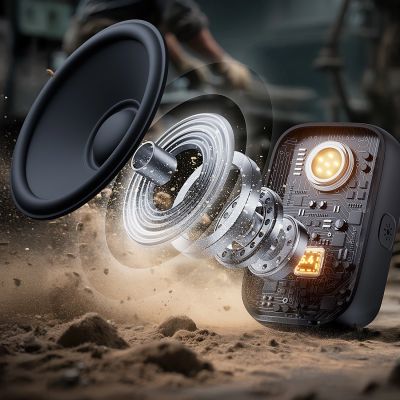 9. Joyroom Maya JR-MS03 tragbarer Bluetooth-Lautsprecher mit integrierter Taschenlampe, widerstandsfähig – gelb