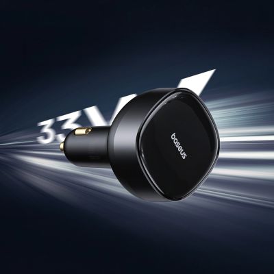 6. Baseus Enjoyment 2-in-1-Autoladegerät mit einziehbarem Gehäuse, 33 W, Schwarz