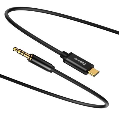 Baseus Stereo-Audiokabel AUX 3,5 mm Miniklinke - USB Typ C für Tablet-Telefon 120 cm schwarz (CAM01-01)