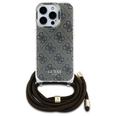2. Guess Crossbody Cord 4G Print Hülle für iPhone 16 Pro Max – braun