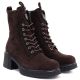 4. Damen-Ankle-Boots aus Leder mit Blockabsatz und Plateau, schokoladenbraun, Vinceza 67009
