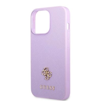 6. Ratet Guess , GUHCP13XPS4MU iPhone 13 Pro Max 6,7" lila/lila Hardcase Saffiano 4G kleines Metalllogo