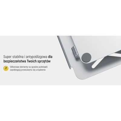28. Wozinsky WRS-CPY84SS Laptop- und Tablet-Ständer aus Aluminium + gratis Smartphone-Ständer – Silber