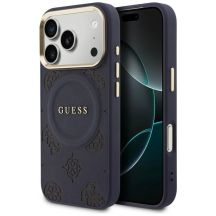 Guess Peony Hot Stamp MagSafe Hülle für iPhone 17 Pro - Blau