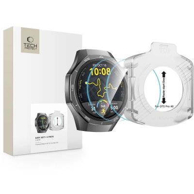 Tech-Protect Easy Set+ 2er-Pack Panzerglas für Huawei Watch GT 5 Pro 46 mm - Transparent