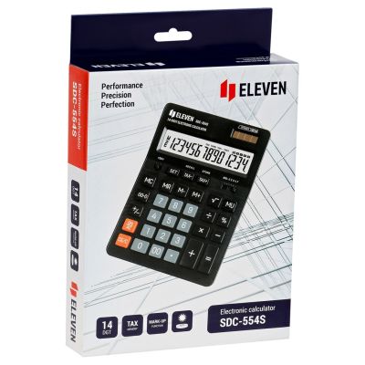 6. Eleven Desktop-Rechner SDC-554S, schwarz, ersetzt Citizen