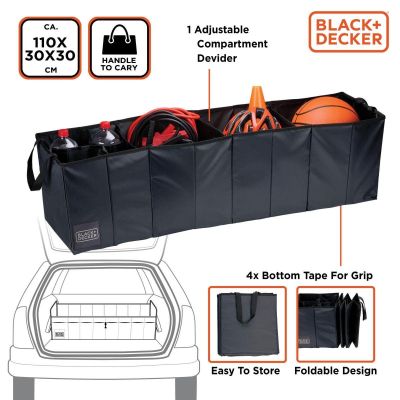 47. Aufbewahrungsbox mit 4 Fächern, faltbar, 110 x 30 x 30 cm, Black + Decker