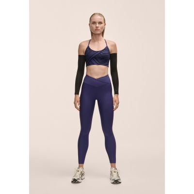4. Casall Damen-Leggings mit überlappendem Bund, hochtailliert, lila