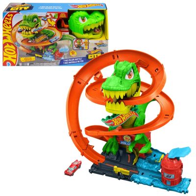 3. Hot Wheels City Crazy Track T-Rex Feuerwehrhaus JBM73 MATTEL