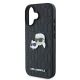 6. Karl Lagerfeld Monogram Karl & Choupette Head Pin Hülle für iPhone 16 Plus – Schwarz