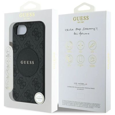 8. Guess 4G Circle Classic Logo MagSafe iPhone 16e Hülle - Schwarz