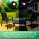 7. Klassisches Gartenmöbelset aus Textil aus dem Schwarzwald, zwei Stühle + schwarzer Tisch