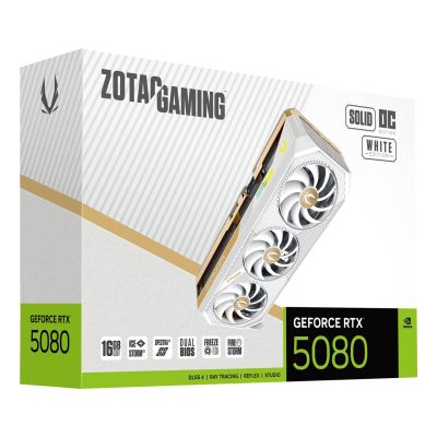 13. ZOTAC GAMING GeForce RTX 5080 SOLID OC 16GB Weiße Grafikkarte