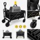 5. Wozinsky WZP-80 Strand-, Touristen- und Gartenwagen, robust, breite Räder, bis 80 kg - schwarz