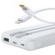 5. Baseus Lipow 10000mAh 22,5W Powerbank mit zwei integrierten Kabeln (inkl. Baseus Simple USB-A-auf-USB-C-Kabel, 3A, 20 cm) – weiß