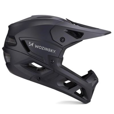 4. Wozinsky Integralhelm mit abnehmbarem Visier, Größe 57–59 cm – Schwarz