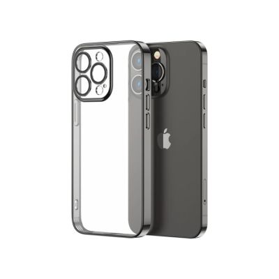 Joyroom 14Q Case Hülle für iPhone 14 Plus Hülle mit Metallic-Rahmen schwarz (JR-14Q3-black)