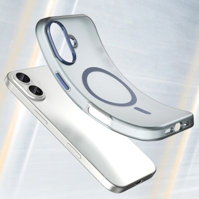 3. Magnetische Schleifhülle für iPhone 17, kompatibel mit MagSafe – Mattblau