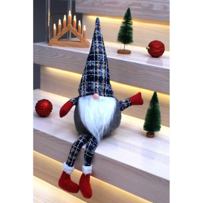 4. Dekorativer Elmon 30+20 cm Marineblau kariert