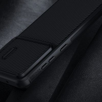 16. Nillkin Synthetic Fiber S Case für Samsung Galaxy S23+, Kameraabdeckung, schwarz