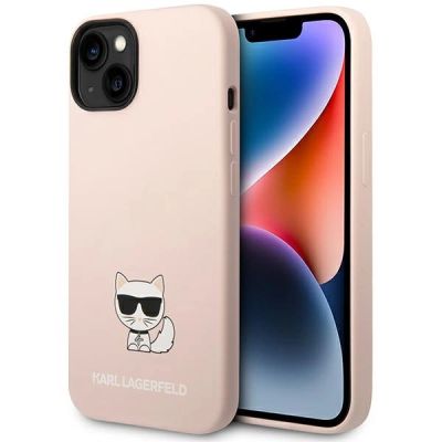 Karl Lagerfeld KLHCP14MSLCTPI iPhone 14 Plus 6.7" Hardcase hellrosa / hellrosa Choupette Body aus Silikon