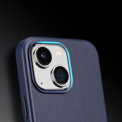 4. Dux Ducis Naples Hülle für iPhone 14 Plus magnetische Lederhülle MagSafe blau