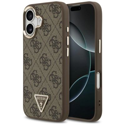 Guess 4G Triangle Logo MagSafe Case für iPhone 17 - Braun und Gold