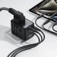 6. Acefast Z8 GaN 45W Reiseadapter 3x USB-C + 2x USB-A Reise-Wandladegerät mit 2500W-Netzsteckdose – Schwarz
