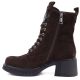 3. Damen-Ankle-Boots aus Leder mit Blockabsatz und Plateau, schokoladenbraun, Vinceza 67009