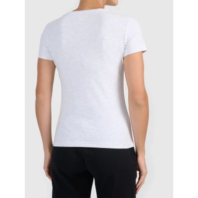 2. Basic-T-Shirt für Damen mit V-Ausschnitt, Größe 4F 4FWMM00TTSHF3307-27M