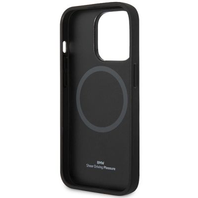 7. Hülle BMW BMHMP14X22RPSK iPhone 14 Pro Max 6.7" schwarz/schwarz Ledersitze Muster MagSafe