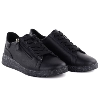 3. Schwarze Damen-Lederschuhe mit hohem Absatz, Jezzi 138