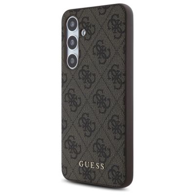 2. Guess GUHCS24FEG4GFBR S24 FE S721 braun/braunes Hardcase 4G Metall Gold Logo