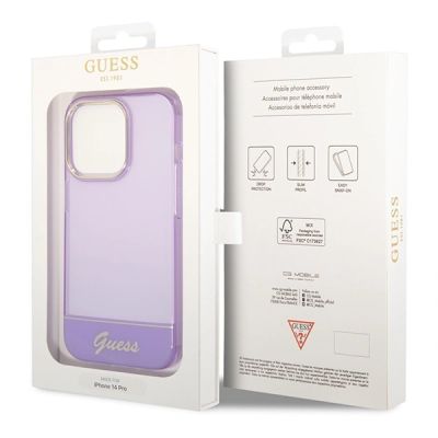 8. Guess Transparente Hülle für iPhone 14 Pro Max – Lila