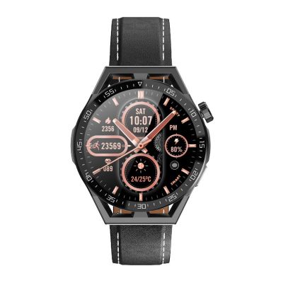 Rubicon RNCE88-1 Schwarze Smartwatch – Schwarzes Silikonarmband + Schwarzes Lederarmband