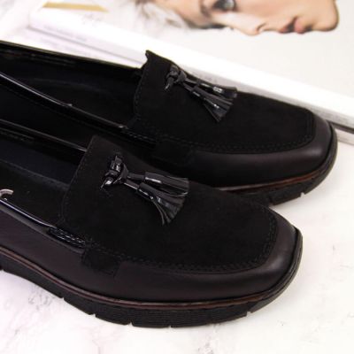 4. Rieker W RKR395 schwarze Keilschuhe