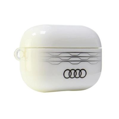 4. Audi IML-Hülle mit geometrischem Muster für AirPods Pro 2, Weiß