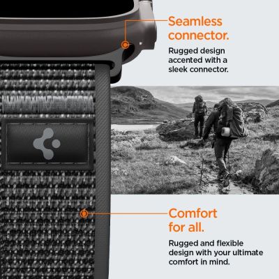 9. Spigen Athlex Air 2 Armband für Apple Watch 44/45/46/49 mm – Schwarz und Grau
