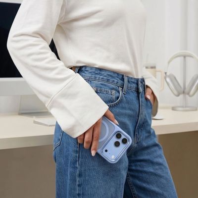 7. Tech-Protect Magmat Magsafe CC Hülle für iPhone 17 Pro Max / 18 Pro Max – Transparentes Hellblau