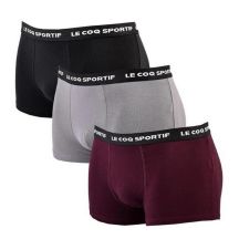 Le Coq Sportif Herren-Boxershorts, 3er-Pack, Schwarz, Grau, Burgunderrot