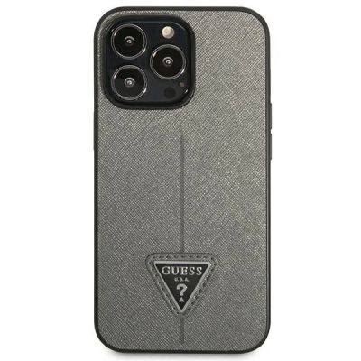 3. Guess Saffiano Triangle Logo Case für iPhone 13 Pro Max 6,7" - Silber