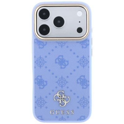 3. Guess Peony 4G MagSafe Hülle mit kleinem Logo für iPhone 18 Pro Max / 17 Pro Max – Hellblau