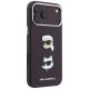 4. Karl Lagerfeld Saffiano Hülle mit Karl & Choupette Köpfen Pins & Logo für iPhone 18 Pro / 17 Pro - bordeauxrot