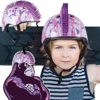 5. Verstellbarer Kinder-Fahrradhelm No Fear Mohawk, Größe (48-52 cm), Weiß/Lila